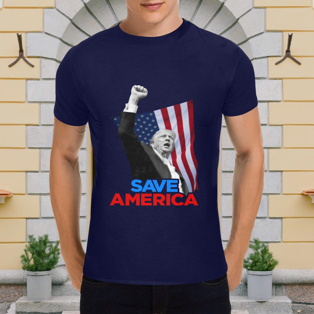 Donald Trump Save America- Heavy Cotton T-Shirt