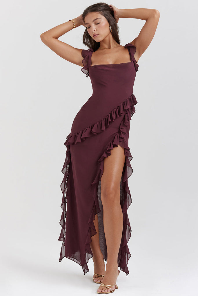Luna Ruffle Maxi Dress Glossely Luna Ruffle Maxi Dress Glossely