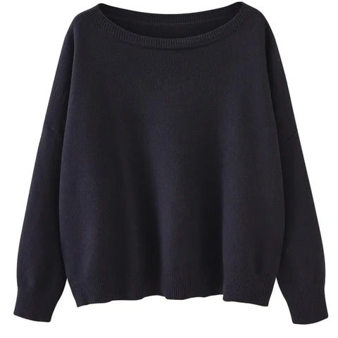 Vera Oversized Scoop Neck Knitted Sweater