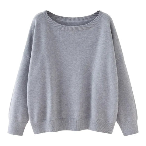 Vera Oversized Scoop Neck Knitted Sweater